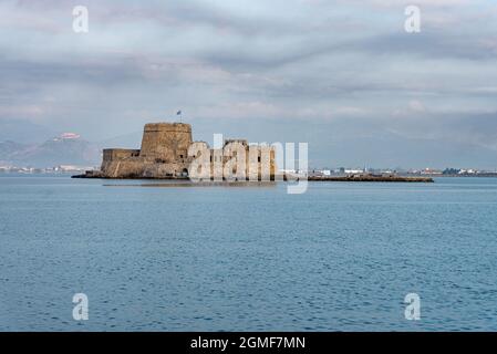 Bourtzi Castle in Nafplio Greece Stock Photo