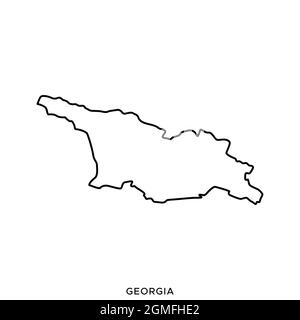 Line map of Georgia vector stock illustration design template. Editable stroke. Vector eps 10. Stock Vector