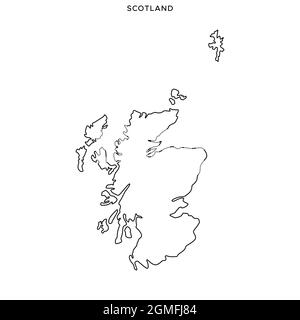 Line map of Scotland vector stock illustration design template. Editable stroke. Vector eps 10. Stock Vector