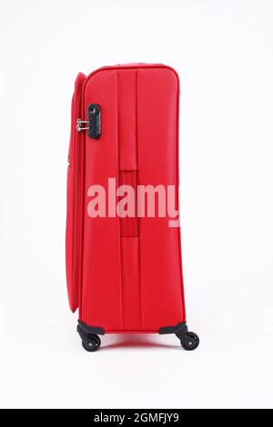 Red Luggage Isolated on White Background Stock Photo