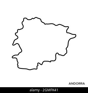 Line map of Andorra vector stock illustration design template. Editable stroke. Vector eps 10. Stock Vector