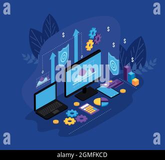 payment solutions technology Stock Vector