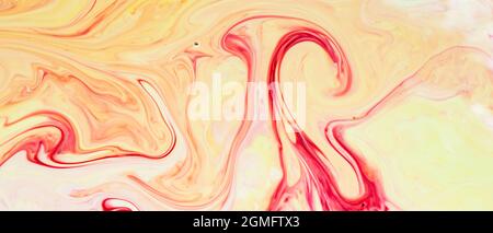 Abstract yellow-red background. Abstract paint ink, psychedelic background. Fluid art Stock Photo