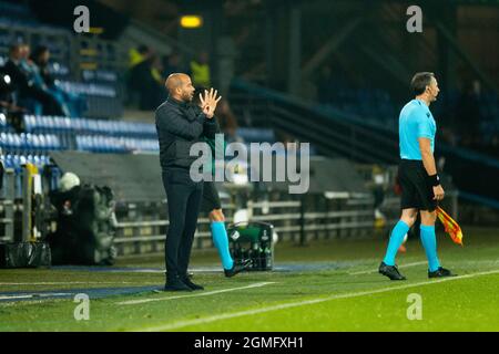 Randers, Denmark. 16th, September 2021. Head coach Pascal Jansen of AZ Alkmaar seen during the UEFA Europa Conference League match between Randers FC and AZ Alkmaar at Cepheus Park in Randers. (Photo credit: Gonzales Photo - Balazs Popal). Stock Photo