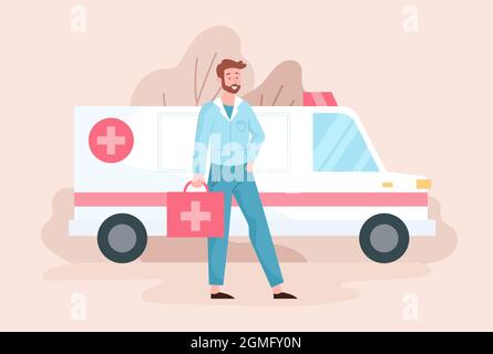 Ambulance doctor concept Stock Vector