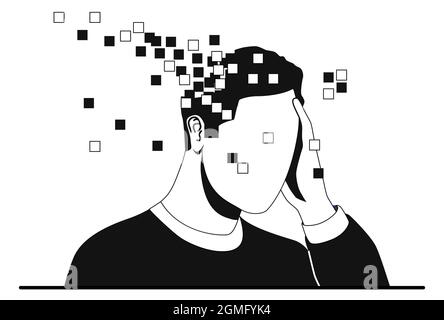 Memory loss and dementia concept Stock Vector