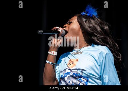 Chicago, USA. 18th Sep, 2021. Big Freedia performs at Douglas Park during Riot Fest Music Festival on on Saturday September 18, 2021 in Chicago, IL. (Photo by Christopher Dilts/Sipa USA) Credit: Sipa USA/Alamy Live News Stock Photo