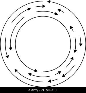 Circular, circle arrows in reverse, opposite direction - stock vector illustration, clip-art graphics Stock Vector