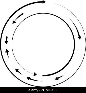 Circular, circle arrows in reverse, opposite direction - stock vector illustration, clip-art graphics Stock Vector