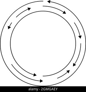 Circular, circle arrows in reverse, opposite direction - stock vector illustration, clip-art graphics Stock Vector