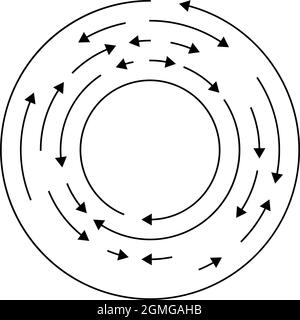 Circular, circle arrows in reverse, opposite direction - stock vector illustration, clip-art graphics Stock Vector