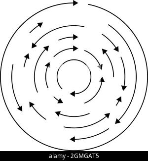 Circular, circle arrows in reverse, opposite direction - stock vector illustration, clip-art graphics Stock Vector