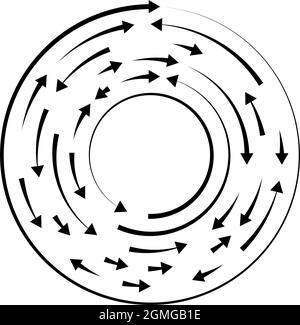 Circular, circle arrows in reverse, opposite direction - stock vector illustration, clip-art graphics Stock Vector