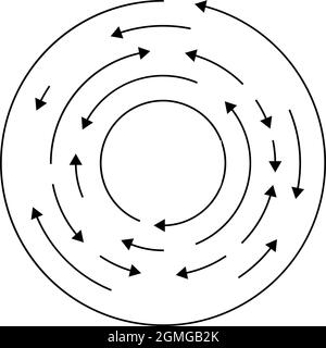 Circular, circle arrows in reverse, opposite direction - stock vector illustration, clip-art graphics Stock Vector