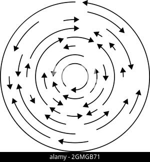 Circular, circle arrows in reverse, opposite direction - stock vector illustration, clip-art graphics Stock Vector