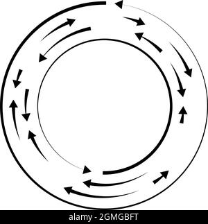Circular, circle arrows in reverse, opposite direction - stock vector illustration, clip-art graphics Stock Vector