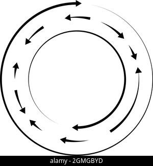 Circular, circle arrows in reverse, opposite direction - stock vector illustration, clip-art graphics Stock Vector