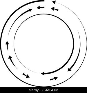 Circular, circle arrows in reverse, opposite direction - stock vector illustration, clip-art graphics Stock Vector