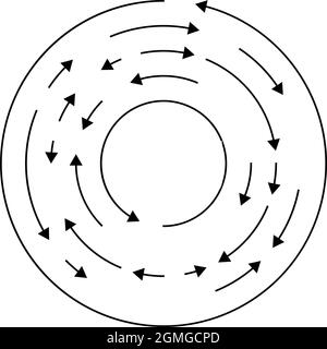 Circular, circle arrows in reverse, opposite direction - stock vector illustration, clip-art graphics Stock Vector