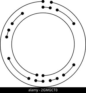 Circular, concentric lines, segmented circles with nodes, nodal points ...