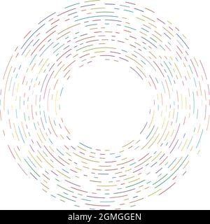 Colorful Circular, Concentric Segmented Circles. Radial, Radiating 