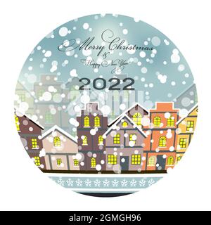 2022 Happy New Year and Marry Christmas Background. Vector Illustration Stock Vector