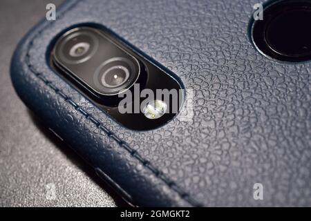 Closeup of Smartphone Camera, Dual Camera Lens Stock Photo