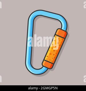 carabiner isolated cartoon vector illustration in flat style Stock Vector
