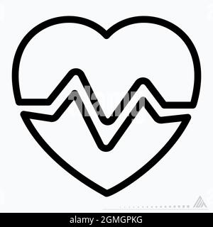 Icon Vector of Heart - Line Style - Simple illustration, Editable stroke, Design template vector, Good for prints, posters, advertisements, announceme Stock Vector