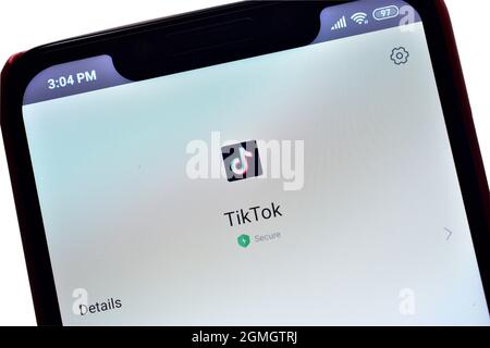 TikTok Android app application interface on a smartphone mobile phone ...