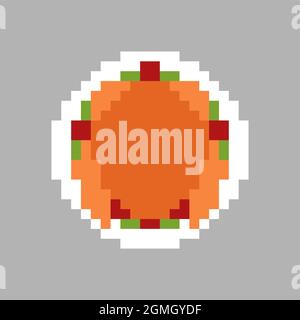 Roasted Turkey pixel art. pixelated Roast. vector illustration Stock Vector