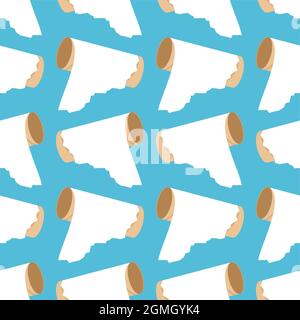 Last piece on toilet paper roll pattern seamless. latest sheet of toilet paper background Stock Vector
