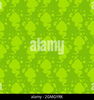 Fart pixel art pattern seamless. 8 bit green smoke gas background. pixelated Farting texture Stock Vector