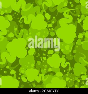 Fart pattern seamless. green smoke gas background. Farting texture Stock Vector