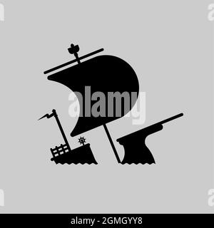 Sunken ship icon. Shipwreck sign. vector illustration Stock Vector ...