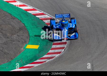 Monterey, California, USA. 18th Sep, 2021. ALEX PALOU (10) of Barcelona, Spain qualifies for the Firestone Grand Prix of Monterey at WeatherTech Raceway Laguna Seca in Monterey, California. (Credit Image: © Kenneth Weisenberger Grindstone/ASP via ZUMA Press Wire) Stock Photo