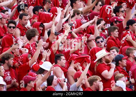 Bloomington, United States. 18th Sep, 2021. Indiana University fans fill the stands during an NCAA football game at Memorial Stadium. IU lost to Cincinnati 38-24. Credit: SOPA Images Limited/Alamy Live News Stock Photo