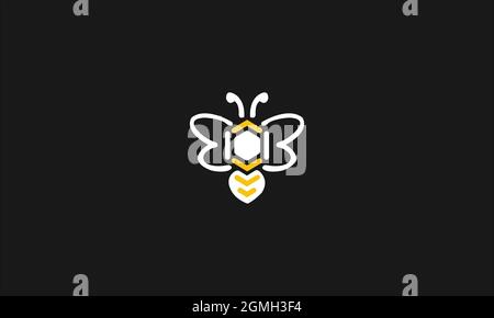 HONEY BEE LOGO DESIGN FOR ILLUSTRATION USE Stock Vector