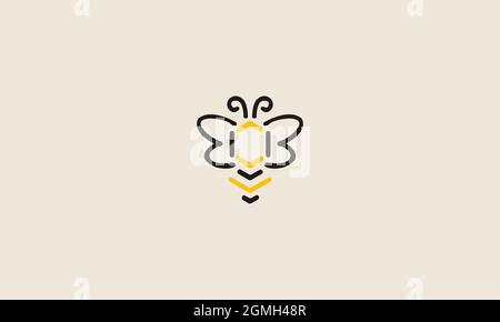 HONEY BEE LOGO DESIGN FOR ILLUSTRATION USE Stock Vector