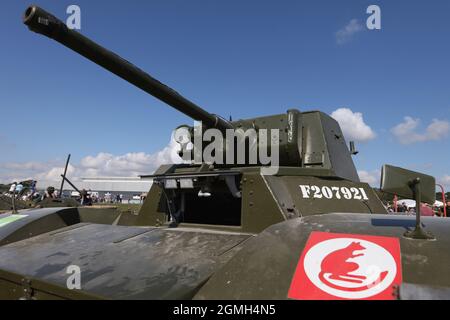 A WW2 Daimler Armoured Car Mk II during a demonstration at Bovington Tank Museum, Dorset, UK Stock Photo