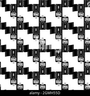 Remote control air conditioner pattern seamless background texture repeat wallpaper geometric vector Stock Vector