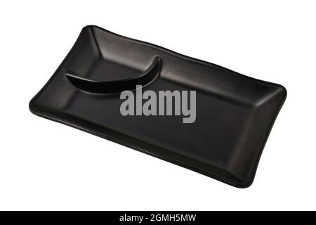 Empty Melamine Plate Isolated on White background with Clipping Path Stock Photo