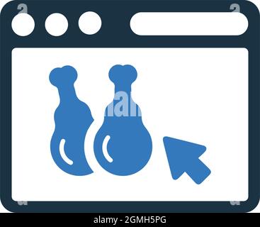 Chicken, food, ordering icon - Use for commercial purposes, print media, web or any type of design projects. Vector EPS file. Stock Vector