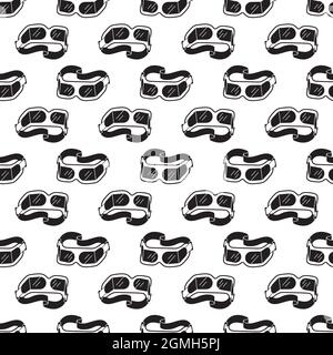 Welder glasses pattern seamless background texture repeat wallpaper geometric vector Stock Vector