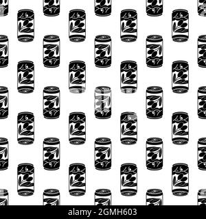 Olive tin can pattern seamless background texture repeat wallpaper geometric vector Stock Vector