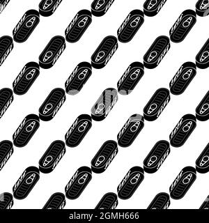 Fish tin can pattern seamless background texture repeat wallpaper geometric vector Stock Vector