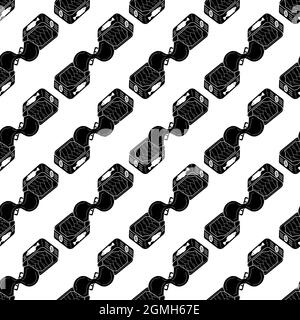 Open fish can pattern seamless background texture repeat wallpaper geometric vector Stock Vector