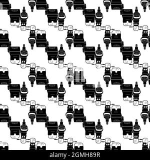 Back of motorcycle with sidecar pattern seamless background texture repeat wallpaper geometric vector Stock Vector