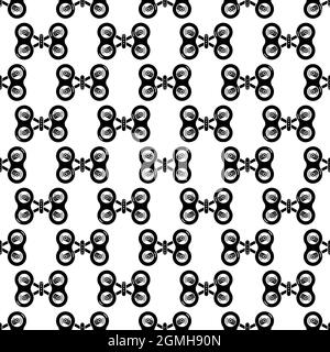 Top view fly drone pattern seamless background texture repeat wallpaper geometric vector Stock Vector