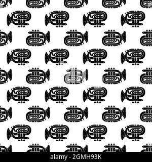 Orchestra trumpet pattern seamless background texture repeat wallpaper geometric vector Stock Vector